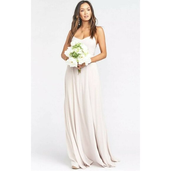 Show me Your Mumu tie back Gown bridesmaid dress Goddess XSMALL beige - Picture 8 of 12